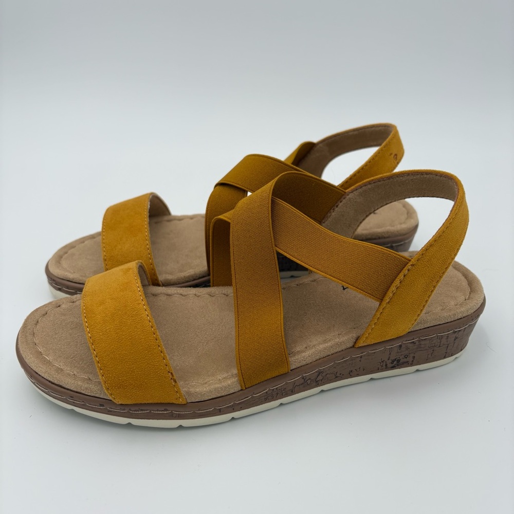 VJH Comfort Yellow Elastic Strap Sandals Size 7.5 | New With Box